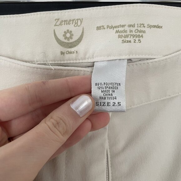 Zenergy by Chicos cream cropped pants trousers pockets comfortable women's 2XL - Picture 4 of 8